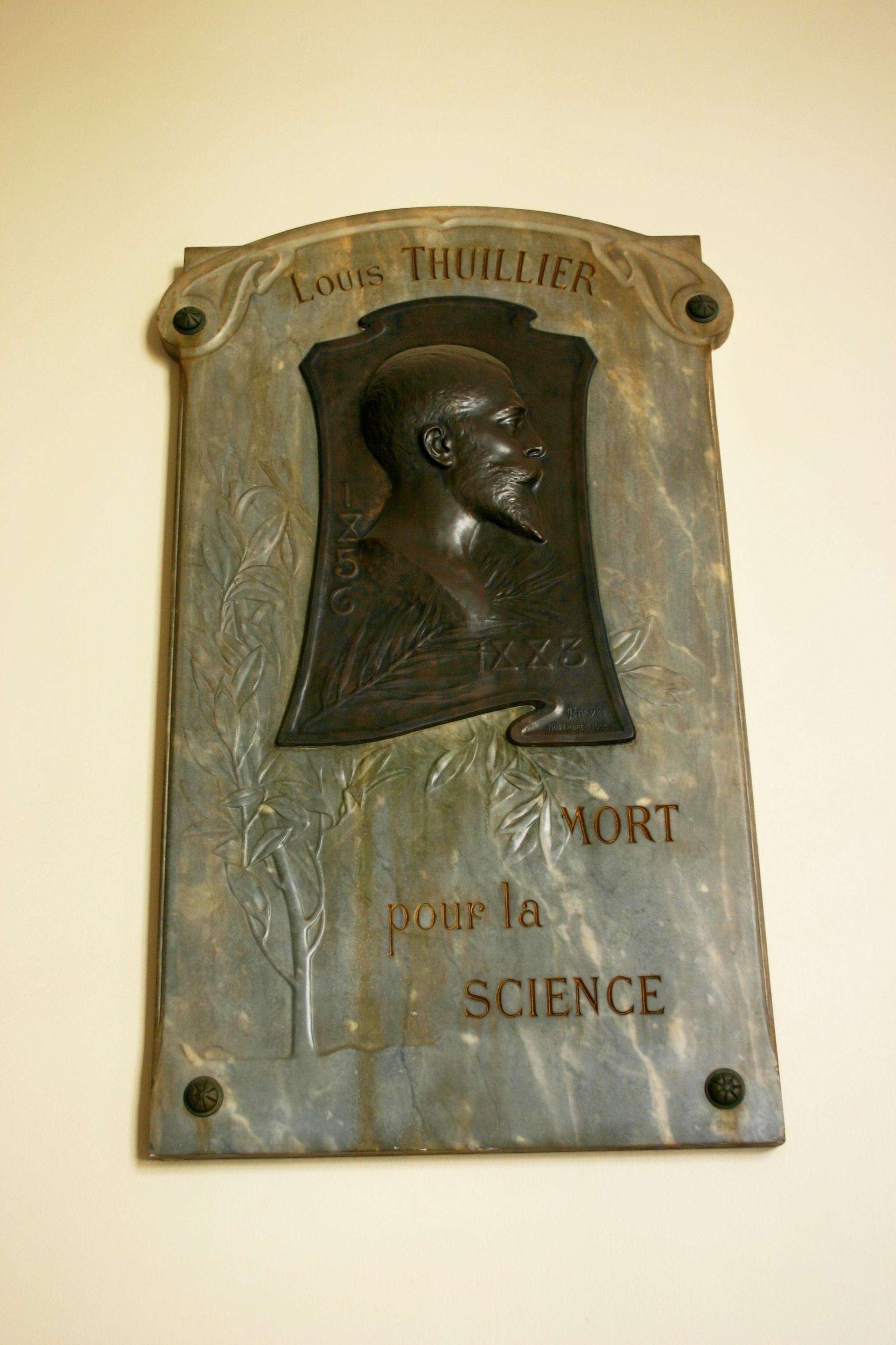 Louis Thuillier's memorial tablet, Institut Pasteur, Paris.JPG